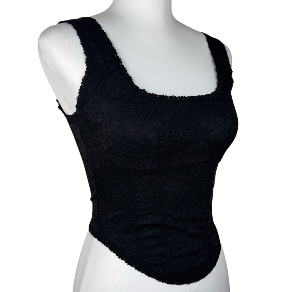 NWT PiNK Victoria’s Secret The Cinched Corset Black Lace Bralette Tank Top Med